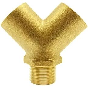 Joywayus Brass pipe fitting Y shaped 1/2" NPT Female x 1/2" NPT Female x 1/2" NPT Male connector 3-way Fitting coupler Adapter