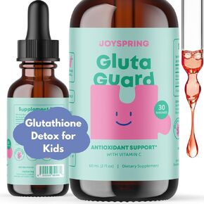 JoySpring Glutathione Liposomal Supplement for Kids | 50 MG Antioxidant L-Glutathione Drops | Gut Health, Detox for Kids | 2 oz Liquid Supplement