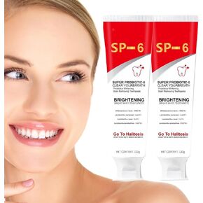 Sp-6 Ultra Whitening, Sp 6 Toothpaste 2pcs，probiotics whitening toothpaste,Deep Cleaning Care Toothpaste,Fresh Breath Toothpaste Brightening & Stain Removing Toothpaste240g
