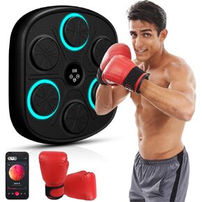 Music Boxing Machine with Boxing Gloves, Wall Mounted Smart Bluetooth Music Boxing Trainer, 2024 Upgrade Intelligent Electronic Boxing Target Workout Punching Equipment for Home, Indoor and Gym.