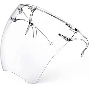 salipt 2 Pack Upgraded Anti-Fog Plastic Full Face Covering,Transparent Face Guard with Anti-Slip Nose Pad,Breathable Dust-Proof Nose Face Mouth Shield Protective for Unisex Adults Outdoor Activities