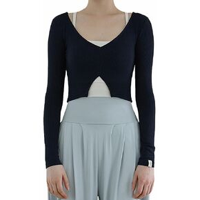 Deviwear Pilates Julia Ribbed Long Sleeve Active T-Shirt Layering Crop Top Yoga gymwear DEVI-T0092 in Kuwait