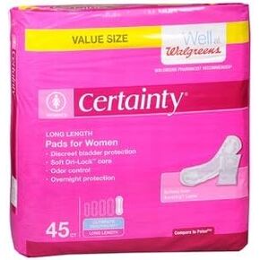 Walgreens Certainty Bladder Protection Pads for Women, Ultra Absorbency , 45 ea