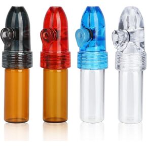 Portable Spice Dispenser, with Knob Switch Storage Bottle, Salt and Pepper Shakers (4 Pack),refillable Glass Bottle for Traveling