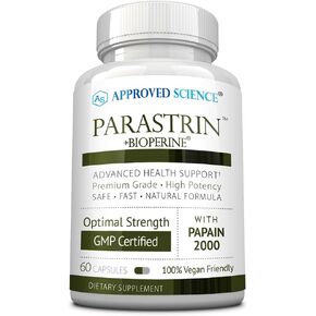 Approved Science Parasitab - Solution for Harmful Organisms - 120 Capsules - Cleanse and Improve Gut Health - Black Walnut, Garlic Bulb, Papain 2000, BioPerine - Vegan
