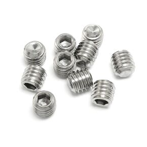 10pcs Socket Set Screws 3/8"-16 x 3/8" Set Screw 304 Stainless Steel Full Thread Cup Point Grub Screws Flat Point Hexagon Socket Set Screws