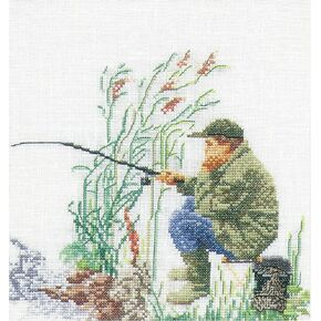 Thea Gouverneur - Counted Cross Stitch Kit - Fishing - Aida - 18 Count - for Adults - 3034A