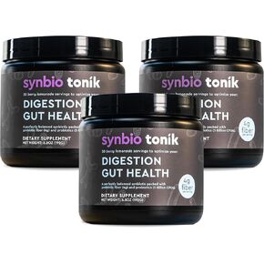 Synbio Tonik Prebiotics and Probiotics Powder | Berry Lemonade | Probiotics for Digestive Health | Daily Supplement | Improve Digestion and Bowel Motions | Boost Energy and Clarity | 3 Tubs