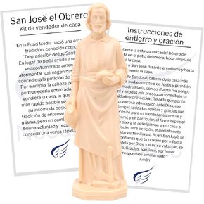 Spanish Saint Joseph Home Selling Kit de Vendedor de Casa de San José, Incluye Estatua, Oración e Instrucciones de Entierro, 3.25 Pulgadas