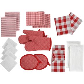 20 Piece Kitchen dish cloths Set - 100% Cotton Dish Towels, Heat Resistant Kitchen Mittens And Pot Holder Set, Reusable Dish Rags For Washing Dishes, Absorbent Dish Towels For Kitchen Drying - Beige