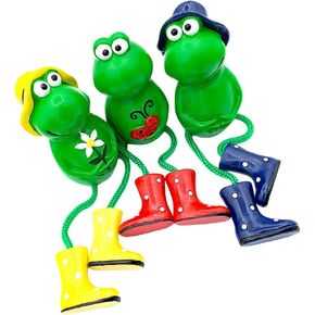 Toyvian 3Pcs Frog Figurines Shelf Sitter Resin Frog Statue Ornament Collectibles Animal Figurines for Gifts Fireplace Bookshelf Car Dashboard Decoration