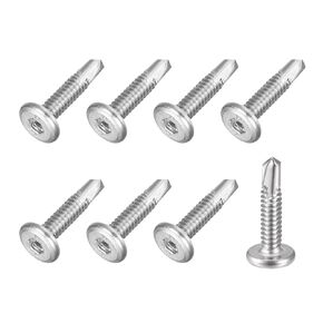 METALLIXITY Hex Socket Self Tapping Screws (#10 x 3/4") 50Pcs, Flat Round Socket Head Cap Screws - for Housing Construction