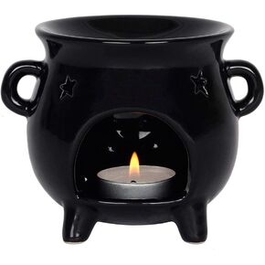 Pacific Giftware Witch's Cauldron Black Ceramic Tealight Candle Holder Oil Burner