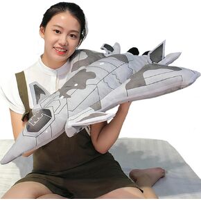 Beeyybuy 29 inch Airplane Model Plush with Blanket Warplane Stuffed Animal Toy Space Shuttle Airplane Plush Toy Airplane Decoration Warplane Sofa Pillow