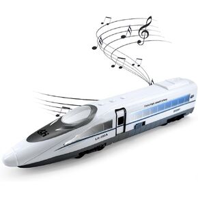 OTONOPI Electric Bullet Train with Lights and Sounds Subway Locomotive Engine High Speed Toy Train Model Inertial Driving Play Vehicle for Kids Age 3+