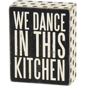 Primitives by Kathy 31099 Classic Black and White Box Sign, 10 x 6-Inches, Not Pizza