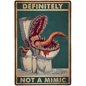 NENAWOS Definitely Not A Mimic Poster DND Posters Dungeon RPG Tabletop Dragons Dice Games Home Decor for Bathroom and Restroom Chart Metal Tin Sign School Signs 8x12 Inch, White in Saudi Arabia