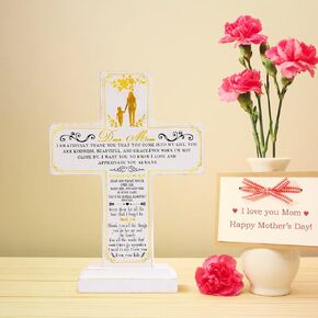 Prayer for My Dad Brown Wood Cross for Father's Day, Birthday Gift for Dad, Father-in-Law Best Dad Appreciation Gift from Son or Daughter Father’s Day Presents, Daddy Gifts for Men Him Gift Ideas