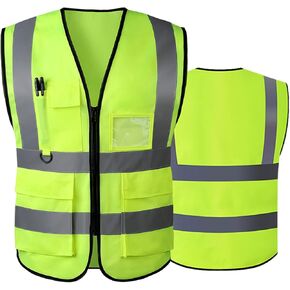 Tydon Guardian Reflective Safety Vest for Women Men High Visibility Security With Pocket Zipper Front Meet ANSI/ISEA Standard