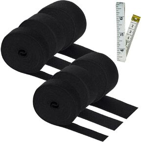 Yookat 6 Rolls Sewing Elastic Band Braided Elastic Cord Elastic Band Elastic Rope Knit Elastic Spool for DIY Crafts Clothes Waistband (Black)