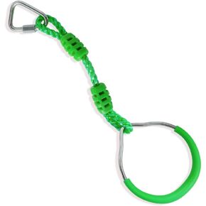 Deermon Red Wonderful Kids Gym Obstacle Ninja Climbing Ring Outdoor Playground Equipment, Ninja Warrior Monkey Bar Gymnastic Rings for Slackline Playset Training