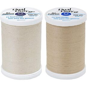 Coats Natural & Buff Bundle - Dual Duty XP General Purpose Thread 250 Yards Each