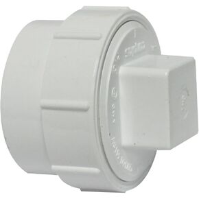 Canplas 193702AS PVC Female Cleanout Adapter with Plug, 2-Inch, White