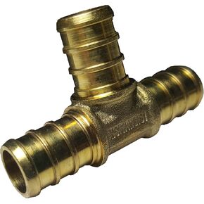 5 Pieces XFITTING 3/4" X 3/4" X 3/4" Pex Tee, Brass, Pex B Crimp Version, Full Port, 5 Packs