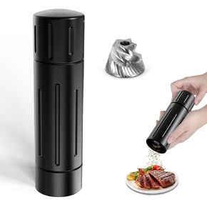 Pepper Grinder Mill, Professional Grade Aluminum Manual Pepper Mill, Refillable High Output Heavy Duty Pepper Grinder with Adjustable Coarseness, Stainless Steel Blade, Lock Button Design