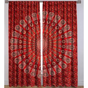 Indian Mandala Curtain Kitchen Window Curtains Curtain & Valance Set Dorm Tapestry,Indian Drape Balcony Room Decor Curtain Boho Set Hippie Curtain Panel in Saudi Arabia