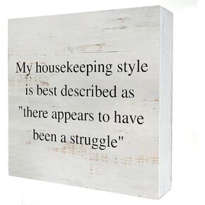 Rustic Lemonade Wooden Box Sign Desk Decor Funny Family Wood Block Plaque Box Sign for Home Living Room Shelf Table Decoration (5 X 5 Inch)
