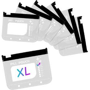 7 قطع من أكياس تنظيم حبوب الدواء، مناسبة لأكياس تخزين حبوب الدواء ذات الأوراق الفضفاضة مقاس A8، خالية من مادة BPA، حقيبة بسحاب قابلة لإعادة الاستخدام مقاس 3.4 بوصة × 4.3 بوصة، حقيبة تخزين صغيرة للأشياء مع قفل منزلق in Kuwait