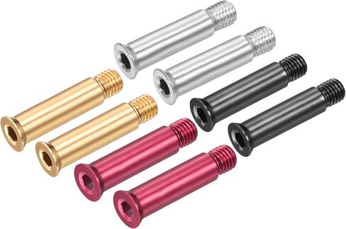 8 Pack Screw Repair Kit- Inline Axle Screws Shaft Hex Socket Aluminum Fasteners, Apply to Roller Skating/Outdoor Sports (Black Red Silver Golden) in Saudi Arabia
