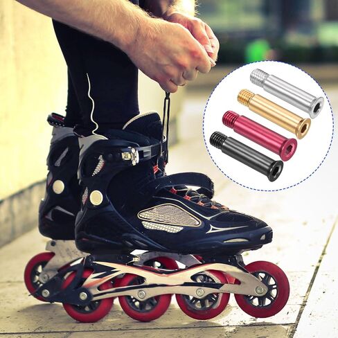 8 Pack Screw Repair Kit- Inline Axle Screws Shaft Hex Socket Aluminum Fasteners, Apply to Roller Skating/Outdoor Sports (Black Red Silver Golden) in Saudi Arabia