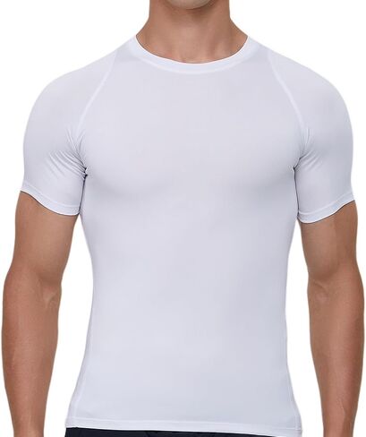 Men's Compression Shirt Short Sleeve Sports T-Shirt Training Shirt Elastic Quick-Drying Running Shirt in Saudi Arabia