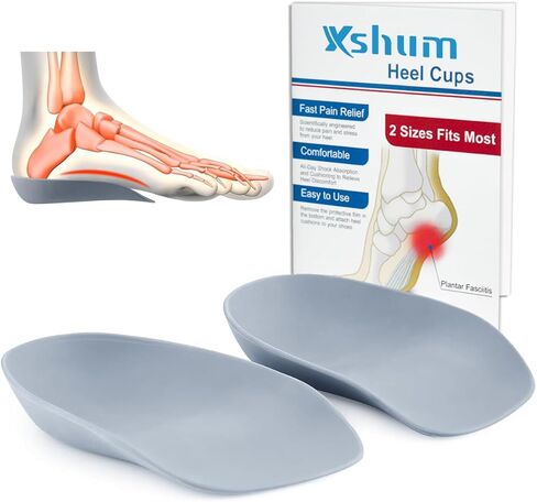 ضبان التهاب اللفافة الأخمصية، أكواب الكعب لتخفيف التهاب اللفافة الأخمصية وآلام الكعب، توفر حشوات الكعب الدعم للرجال والنساء (W8.5-12 | M7.5-11) in Kuwait