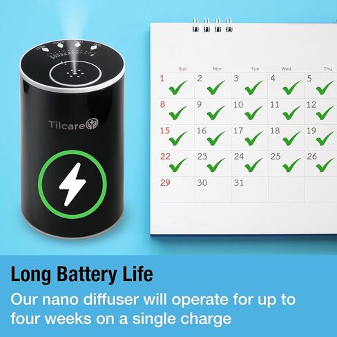 موزع روائح الزيوت العطرية نانو بدون ماء للعلاج العطري - موزع روائح عطرية للغرفة ومعطر السيارة بدون أسلاك، قابل لإعادة الشحن - موزع روائح عطرية وبخاخات علاجية للمنزل والسفر - أسود in Kuwait