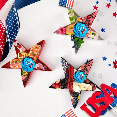 الولايات المتحدة الأمريكية مجموعة رسالة من الورق المقوى ل Charcuterie أحمر أبيض أزرق وطني قابل للتعبئة علبة ورق Charcuterie لعيد الاستقلال يوم الذكرى زينة الحفلات حاوية حلوى كب كيك الشوكولاتة in Kuwait