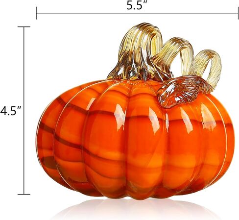 Diamond Star Glass Pumpkin Set of 4 Pumpkin Decorations for Halloween Thanksgiving Fall Harvest Handmade Art Collectibles Figurines Home Decorative Ornaments (Multicolor) in Saudi Arabia