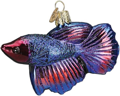 Old World Christmas Ornaments: Fish Collection Glass Blown Ornaments for Christmas Tree, Betta in Saudi Arabia
