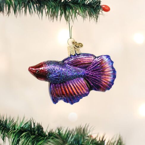 Old World Christmas Ornaments: Fish Collection Glass Blown Ornaments for Christmas Tree, Betta in Saudi Arabia