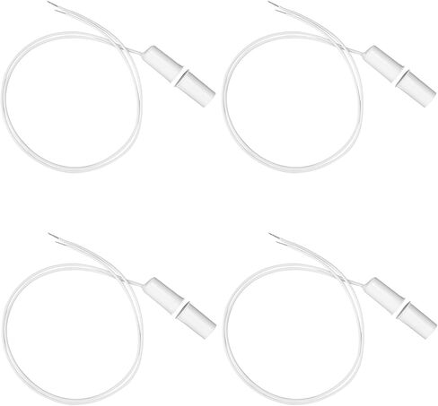QWORK 110V Wired Door Magnetic Switch Closet Switch, 4 Pack 0.5A 10w Hidden Mounted, Door Window Contact Sensor Switch, Switch Opens, Light Turns on in Saudi Arabia