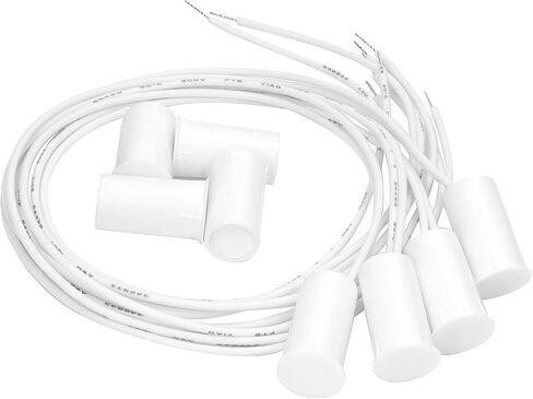 QWORK 110V Wired Door Magnetic Switch Closet Switch, 4 Pack 0.5A 10w Hidden Mounted, Door Window Contact Sensor Switch, Switch Opens, Light Turns on in Saudi Arabia