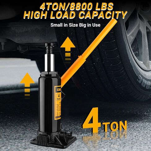 مقبس زجاجة هيدروليكي 4 طن (8,800 رطل) من DEKOPRO، نطاق رفع 7.5-15 بوصة، مقبس سيارة هيدروليكي ملحوم بمقبض طويل للسيارة والبيك اب والشاحنة وإصلاح السيارات in Kuwait