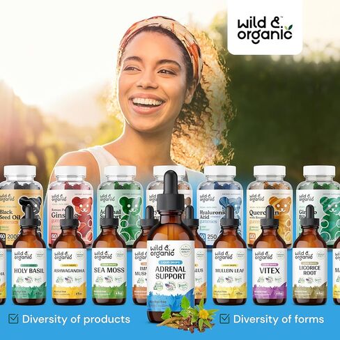 الدعم اليومي لصحة الغدة الكظرية - مكمل طبيعي لقوة الغدة الكظرية للنساء والرجال - مركب قطرات سائل الغدة الكظرية مع جذور الروديولا العضوية وجذور أشواغاندا - صبغة نباتية - 4 أونصة سائلة. أوز. in Kuwait