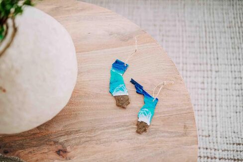 Christmas Beach Ornament, State Shaped Decoration, Ocean Resin Art, Unique Christmas Gift Idea (Florida) in Saudi Arabia