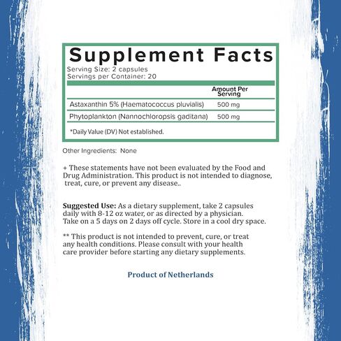 Holistic Bin Organic Astaxanthin Powder | Powerful Natural Antioxidant Supplement for Smoothies and Capsules | Whole Haematococcus Pluvialis Algae Supplement (20 Grams) in Kuwait