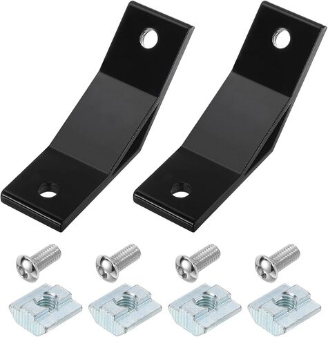uxcell 2Set 135 Degree Angle Aluminum Profile Corner Bracket, Corner Brace Joint Connectors for 4040 Series with Bolts Nuts (Black) in Saudi Arabia
