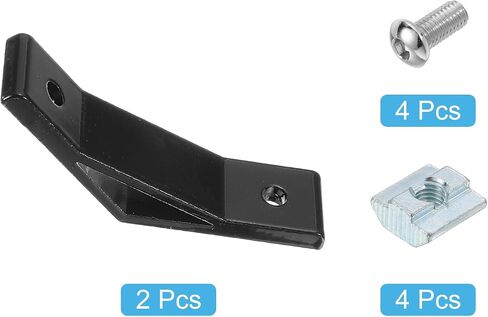 uxcell 2Set 135 Degree Angle Aluminum Profile Corner Bracket, Corner Brace Joint Connectors for 4040 Series with Bolts Nuts (Black) in Saudi Arabia