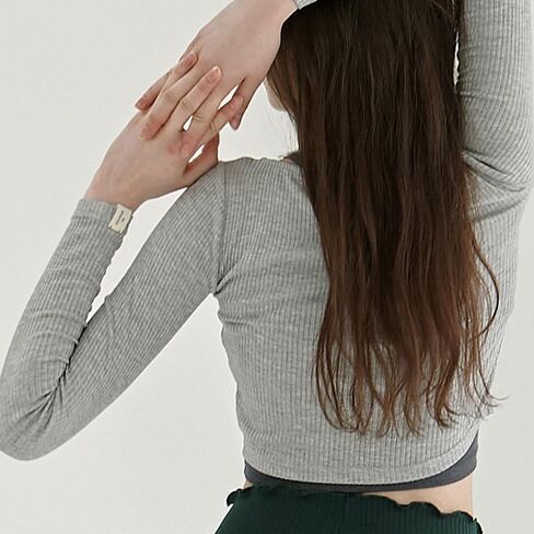 Deviwear Pilates Julia Ribbed Long Sleeve Active T-Shirt Layering Crop Top Yoga gymwear DEVI-T0092 in Saudi Arabia